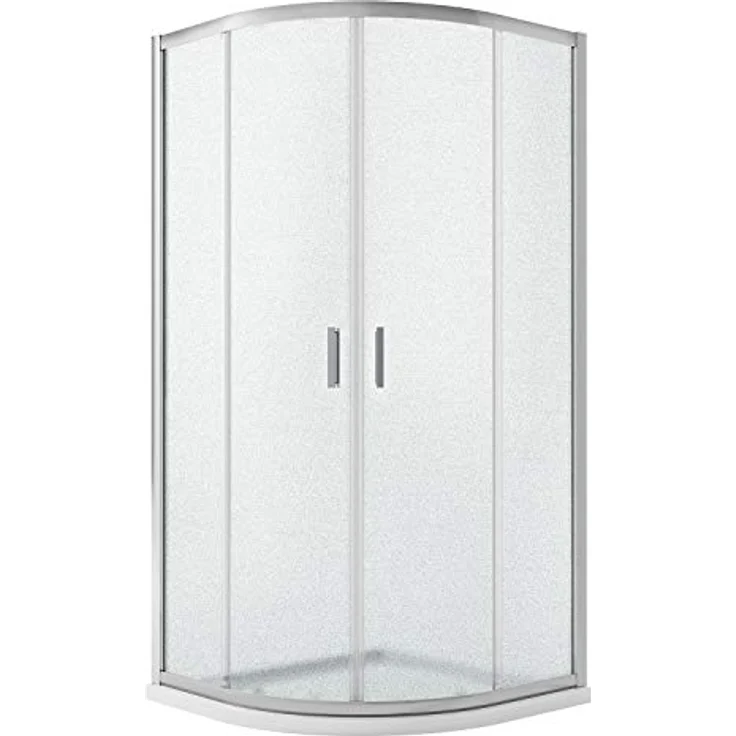 Eckeinstieg Duschkabine Runddusche 80x80 H198 Satiniert 6mm Glas Mod. Ready – Bild 1