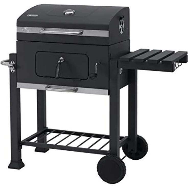 Tepro Holzkohlegrillwagen Toronto Click Holzkohlegrill, Anthrazit-Edelstahl, 104 x 100 x 67 cm, Grillfläche 55 x 41,5 cm – Bild 2