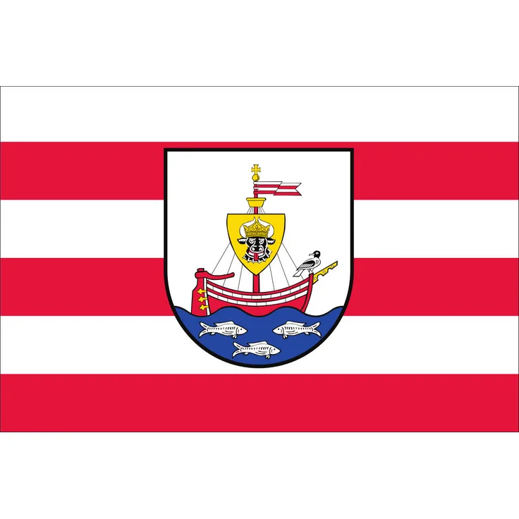 Flagge Wismar mit Wappen 120 g/m² ca. 100 x 150 cm
