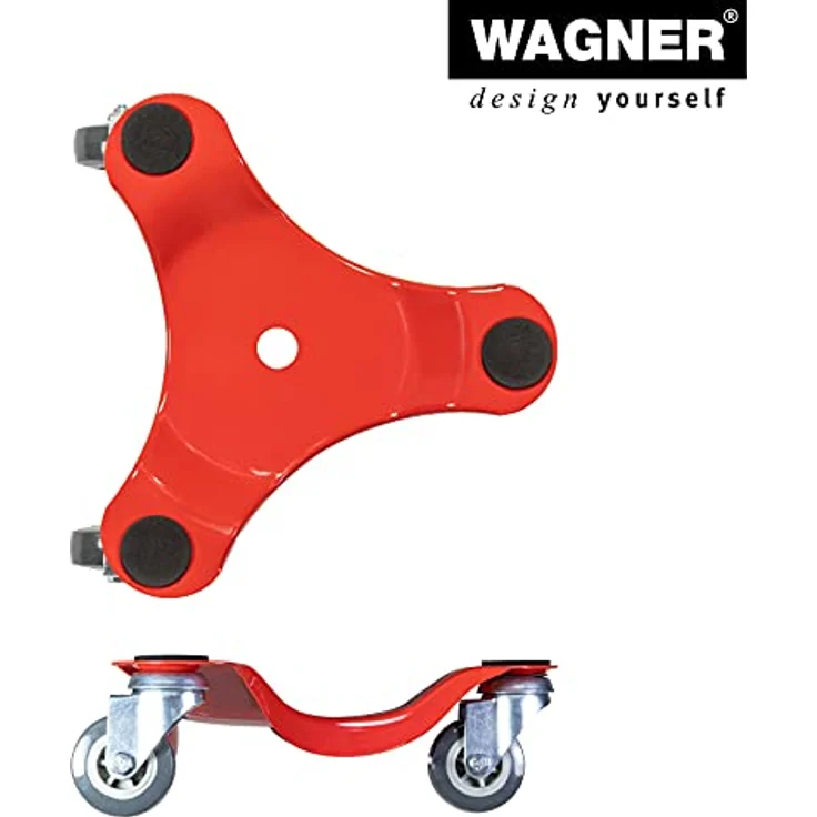 Transporthilfe MM 1196, 25 x 25 x 7,5 mm, softe Rollen Ø 50 mm, Stahl beschichtet, rot, Tragkraft 100 kg – Bild 7
