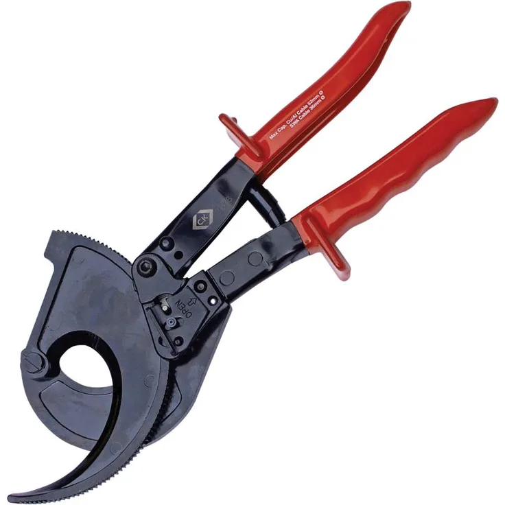 C.K T3678 Ratschen-Kabelschneider Geeignet für (Abisoliertechnik) stahlarmierte Kabel, Alu- und Kupferkabel, ein- und mehrdrähtig