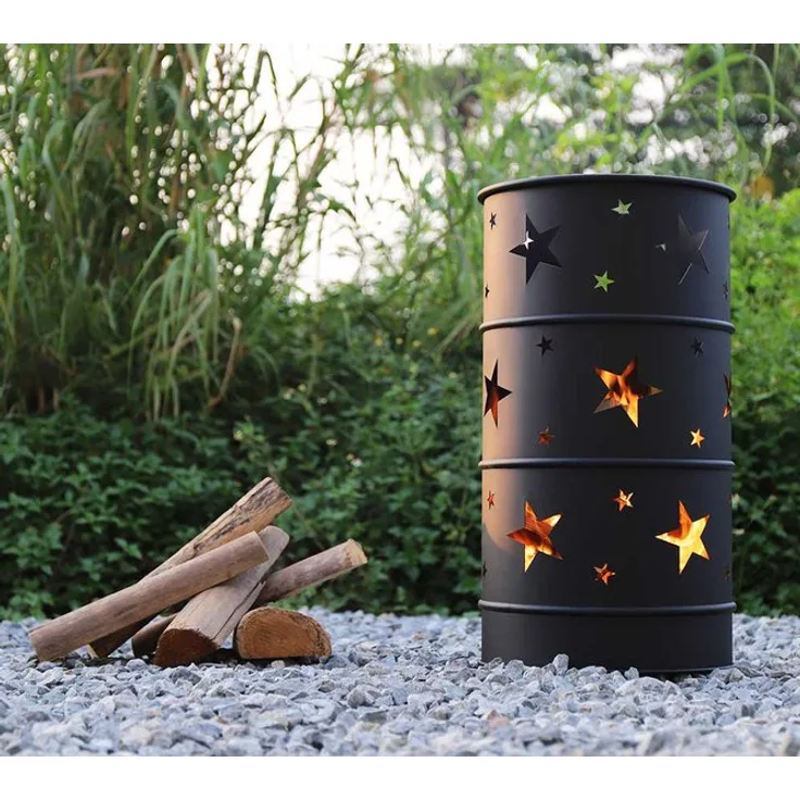Westmann Premium Feuerstelle Feuertopf schwarz 36x36x65 cm