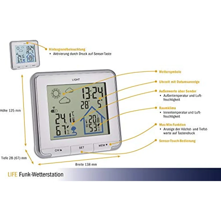 TFA Dostmann LIFE 35.1153.02 Funk-Wetterstation Vorhersage für 12 bis 24 Stunden – Bild 6