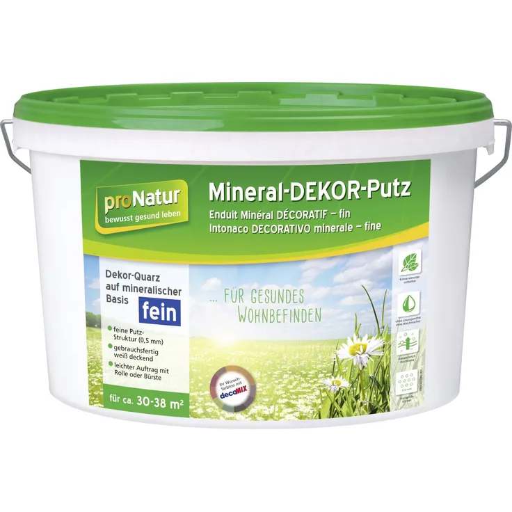 Pronatur Mineral Dekor-Putz 15 kg 0,5 mm fein weiß