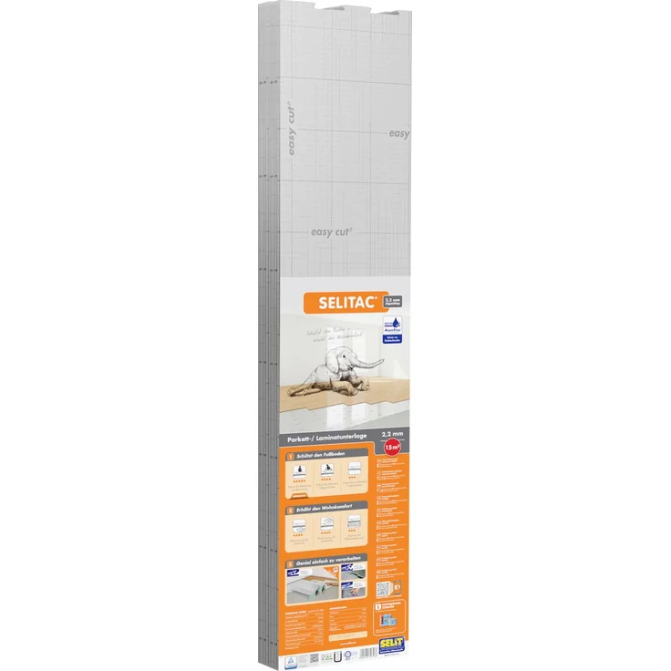Selit Selitac Trittschalldämmung Aqua Stop Faltplatte 2,2 mm stark 1,2 x 12,5 m – Bild 1