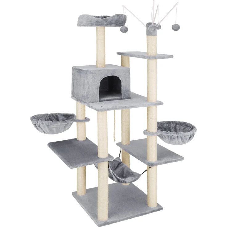 tectake Kratzbaum Lilou 165cm - grau – Bild 1