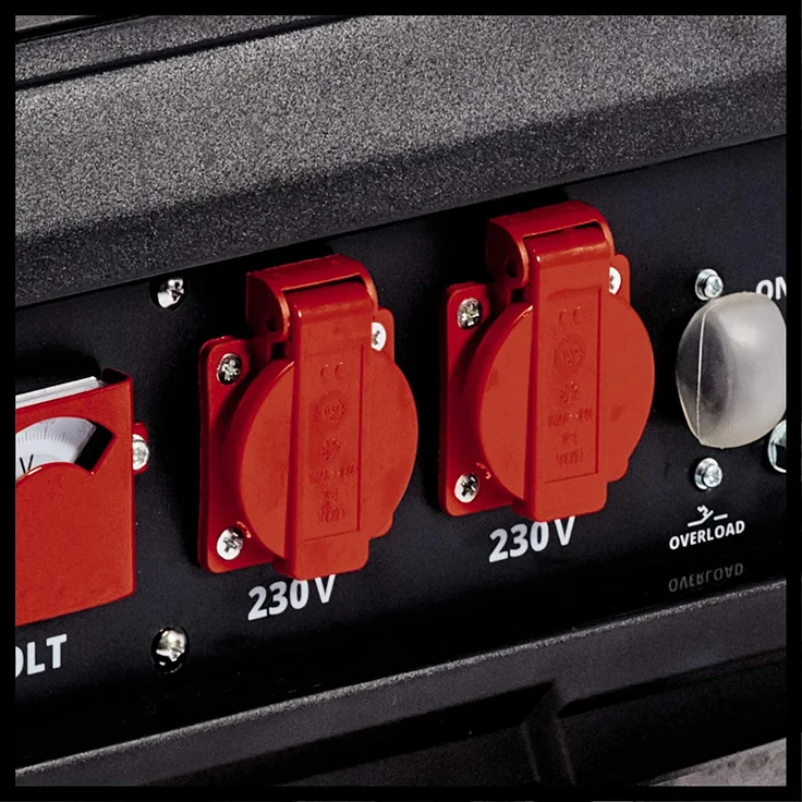 Einhell Stromerzeuger TC-PG 35-E5 (Benzin) (max. 3.100 W, emissionsarmer 4-Takt-Motor, 2x 230 V-Steckdosen, 15 l-Tank, AVR-Funktion, Überlastschalter, Ölmangelsicherung) – Bild 4