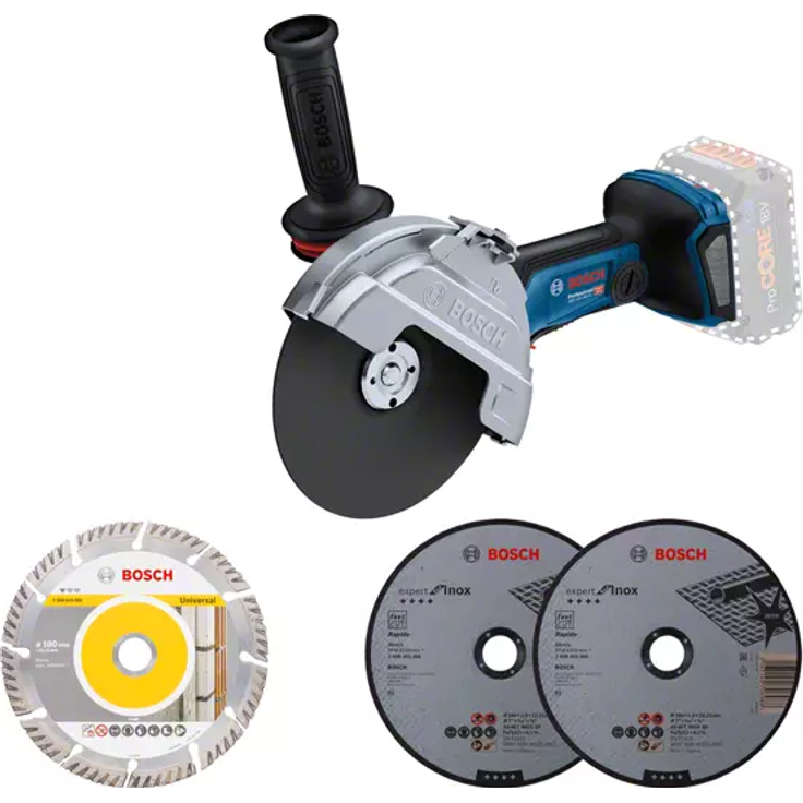 Bosch Winkelschleifer BITURBO GWS 18V-180 PC ohne Akku und Ladegerät im Karton