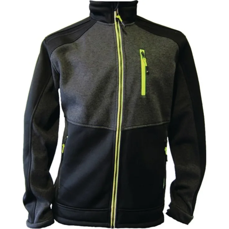 Strickfleecejacke Gr.M dunkelgrün-schwarz-lime TERRAX