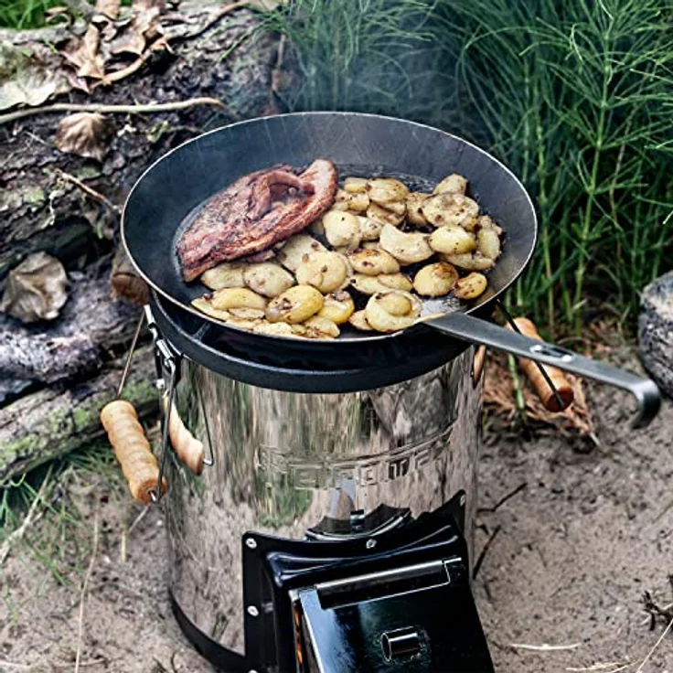 Petromax Raketenofen rf33 Feuerstelle, silber/schwarz Edelstahl Ø 32 cm Kochfläche 23,5 cm – Bild 10