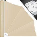 KESSER Balkonfächer klappbar mit Wandhalterung 140x140cm Sichtschutz Balkon Windschutz Balkonsichtschutz Seitenmarkise witterungsbeständig inkl. Montagematerial Beige
