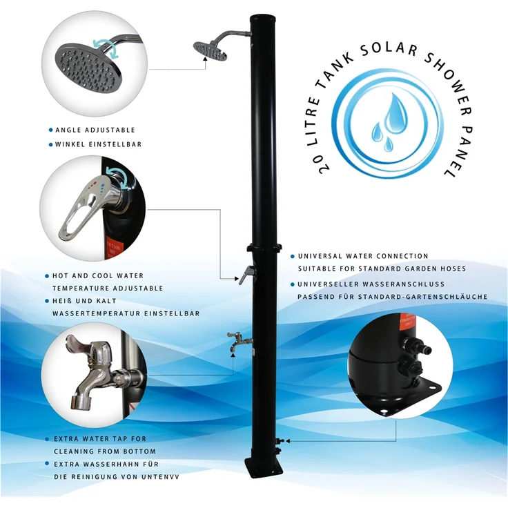 Mucola Solardusche, mit 20 Liter Speicherkapazität – Bild 2