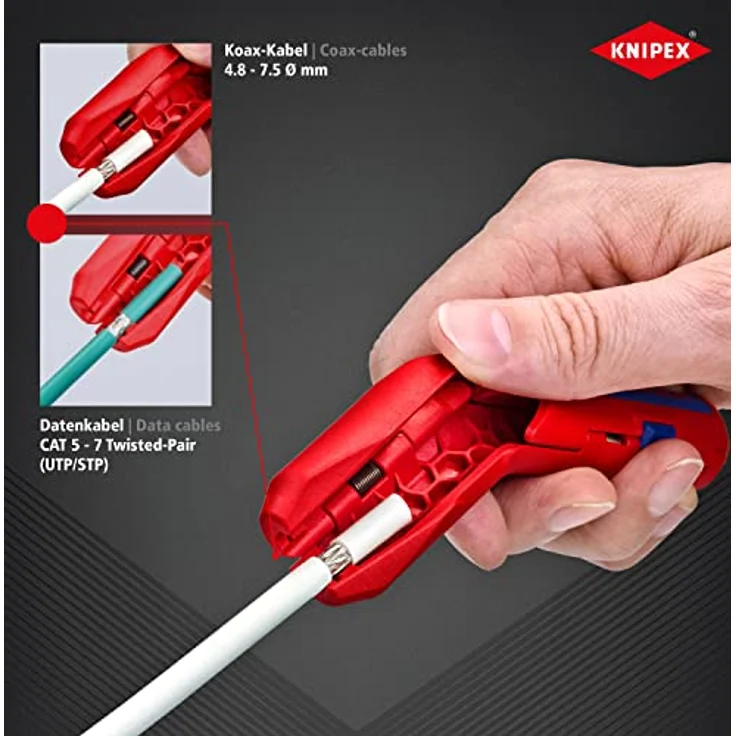KNIPEX 16 95 01 SB ErgoStrip Universal-Abmantelungswerkzeug 135 mm – Bild 4