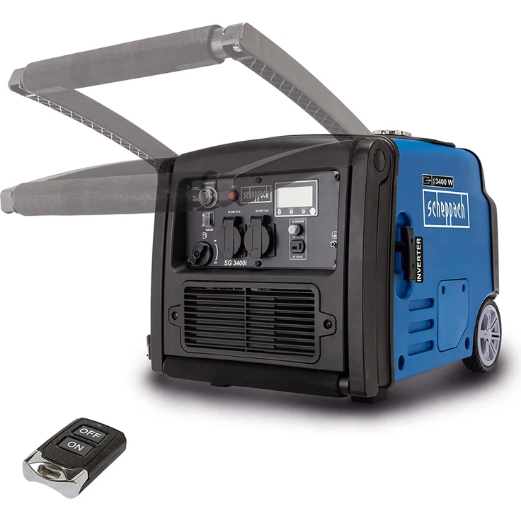 Scheppach Inverter Stromerzeuger SG3400i 3400 W 4-Takt Benzinmotor Fernsteuerung – Bild 2