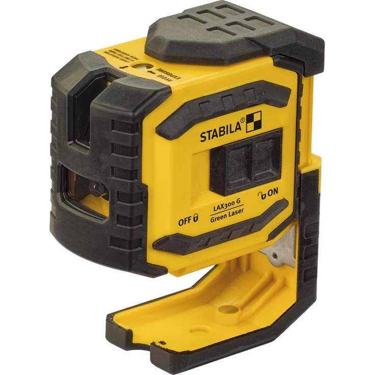 STABILA Kreuzlinienlaser LAX 300 G, 4-teiliges Set, selbstnivellierend, helle grüne Laser-Linien mit Lotpunkten, Reichweite bis 30 m, Schutzklasse IP 54, Zielplatte, Wandhalterung, Tasche – Bild 4