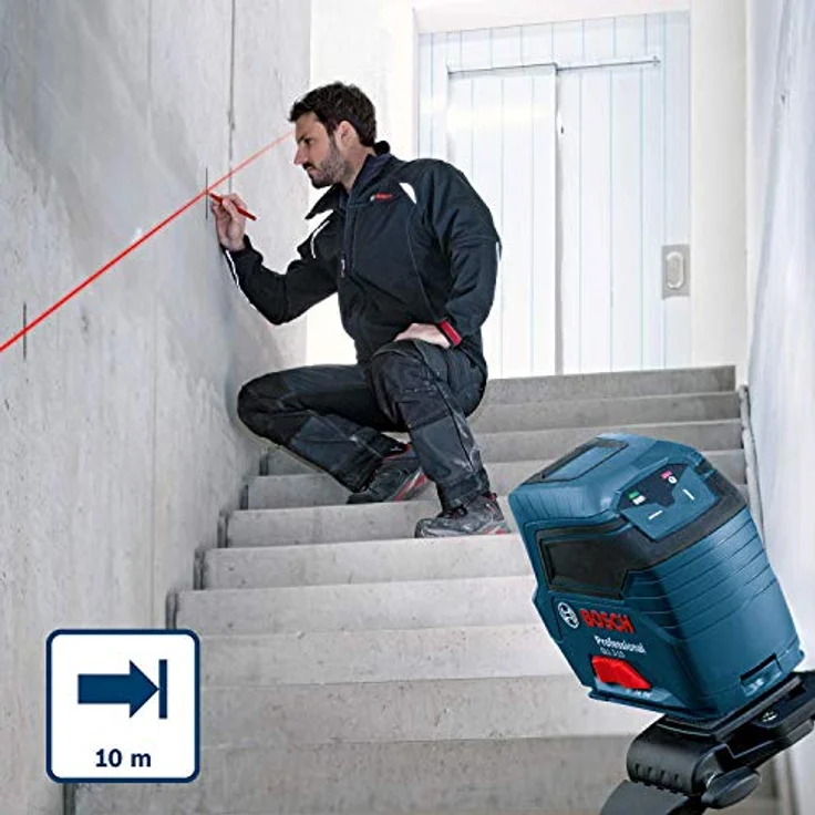 Bosch Professional Kreuzlinienlaser GLL 2-10 (roter Laser, Max. Reichweite: 10 m, 3x AA Batterien, Schutztasche, im Karton) – Bild 5