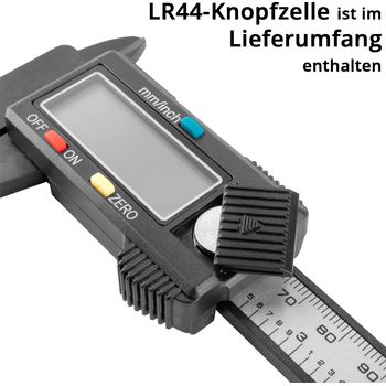 Giuneuow Digitale Schieblehre 150mm - LCD Display | Metrisch/Inch Umrechnung
