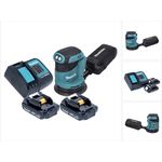 Makita DBO 180 SY Akku Exzenterschleifer 18 V 125 mm + 2x Akku 1,5 Ah + Ladegerät