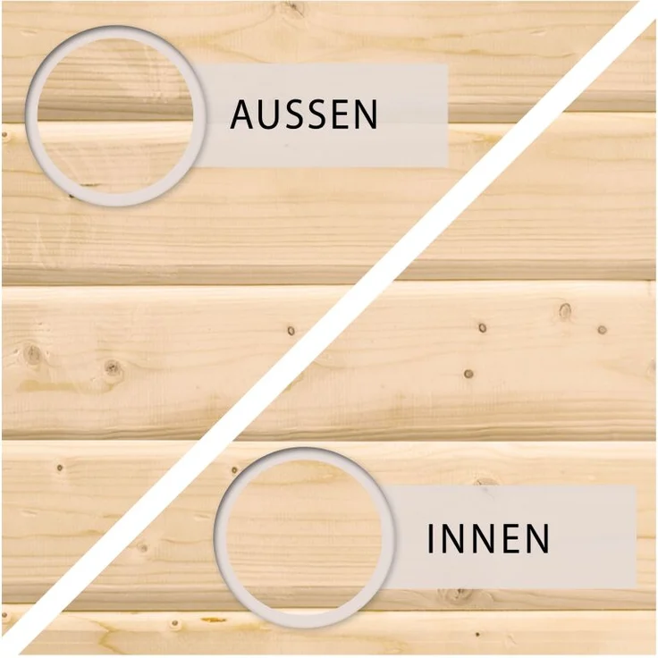 Karibu Saunahaus Mainburg 5 Set B naturbelassen mit Ofen 9 kW Bio externe Steuerung – Bild 4