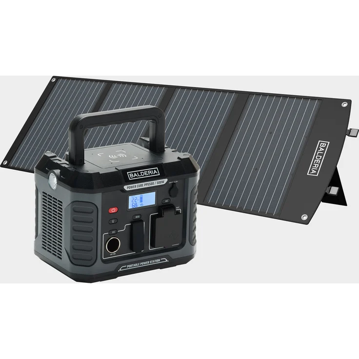 BALDERIA Power Set PPS500-SP120 120 W 400 Wh 230 V für Outdoor Camping Arbeiten Notfall Balkon Wohnmobil – Bild 1