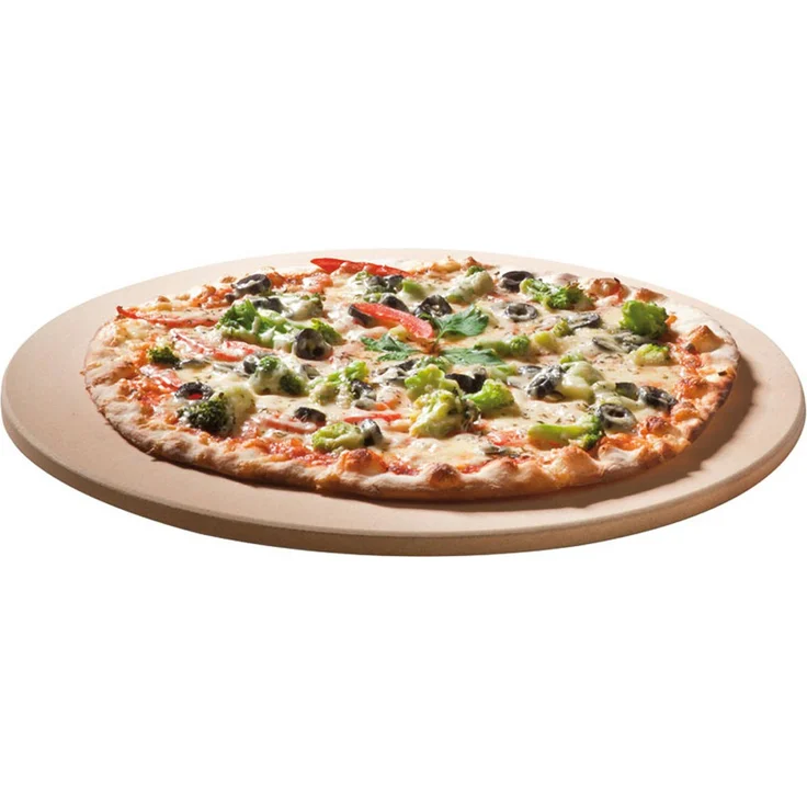 SANTOS runder Pizzastein für Gasgrill, Holzkohlegrills, Smoker & Backofen, Ø 36,5 cm – Bild 1