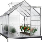 Deuba Alu Gewächshaus Rauminhalt 7,6 m³ mit 2 Dachfenstern, Regenrinne und Stahlfundament