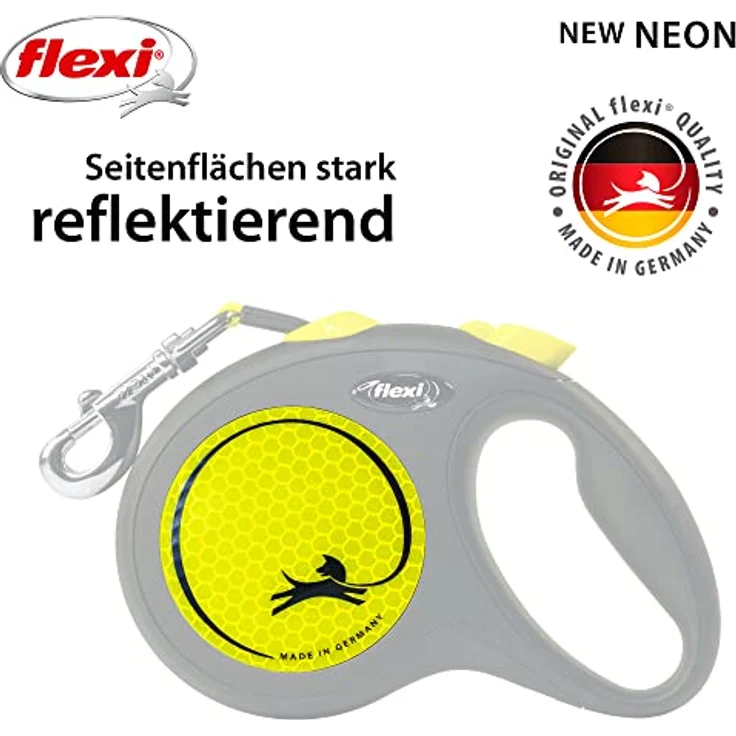 Flexi Hundeleine New Classic L Länge: 5 m, neon – Bild 3