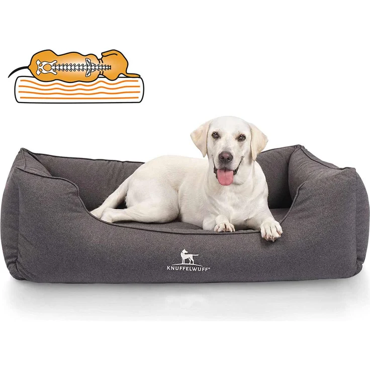 Knuffelwuff orthopädisches wasserabweisendes Hundebett Leon anthrazit XXL – Bild 1