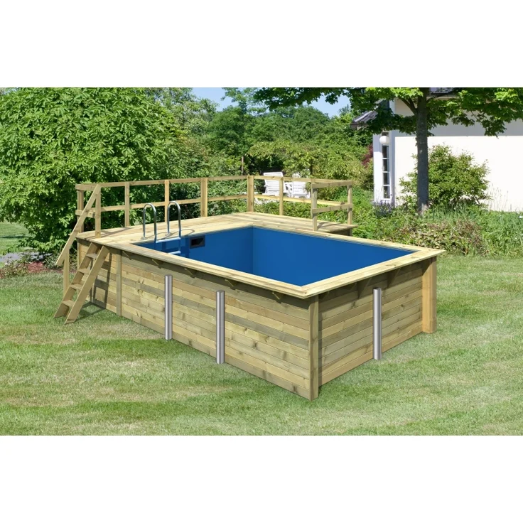 Karibu Pool 1 SET 44 mm inkl. Filterpaket klein, Terrasse vor Kopf an der Seite 3,5 m breit+ Terrasse an der Seite v2 – Bild 2