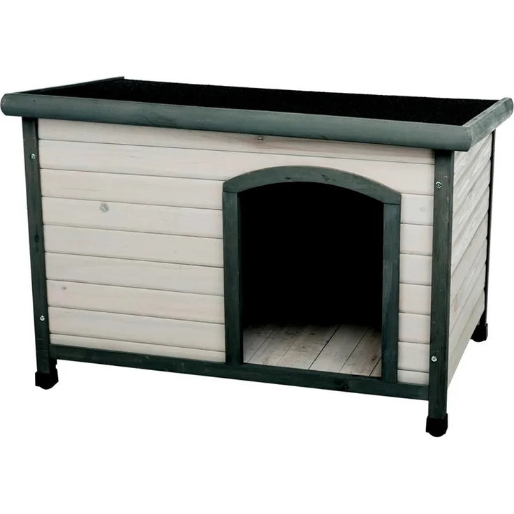 natura Hundehütte Classic mit Flachdach M L:104 72 68cm grau