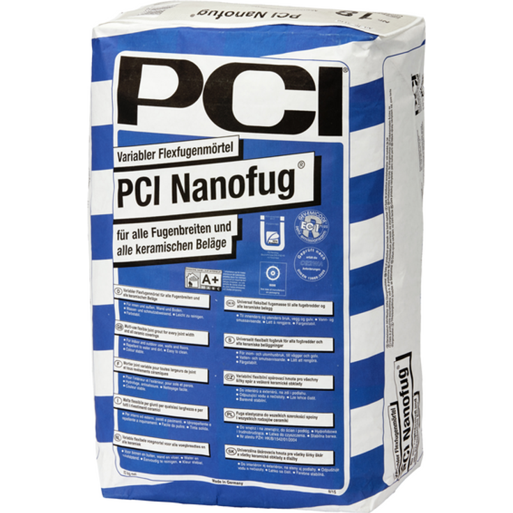 PCI Nanofug® Variabler Flexfugenmörtel 15 kg - 16 Silbergrau