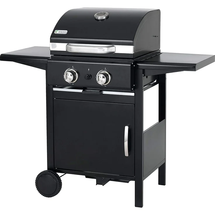 Tepro Gasgrill Mayfield Grillwagen 2-Edelstahlbrenner mit je 3 kW, 40,5 x 44,5 cm Grillfläche, Piezo-Zündung, mit Thermometer, Warmhaltefläche – Bild 5