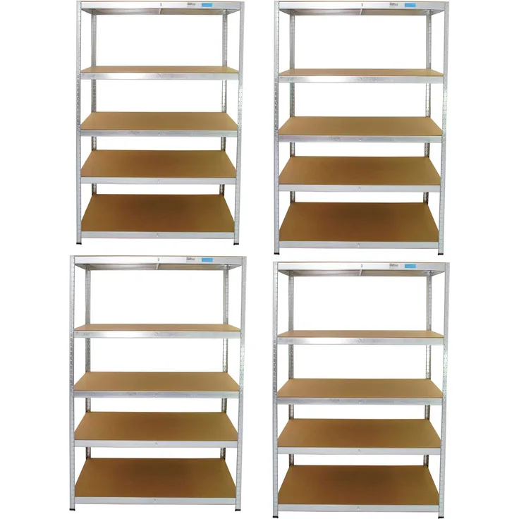 4er Set Schwerlastregal 180x120x60 cm Lagerregal 875 kg Traglast Werkstattregal Weitspannregal