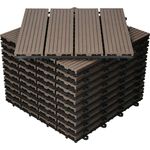 Terrassenfliesen 30x30 cm 11er Set für 1m² Dunkelbraun aus WPC