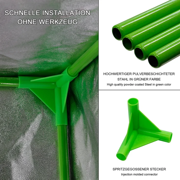 Growbox Gewächshaus Indoor Pflanzenzelt Zuchtzelt Growroom Zuchtschrank Darkroom Zimmergewächshaus Growschrank - 120x120x200 cm – Bild 2