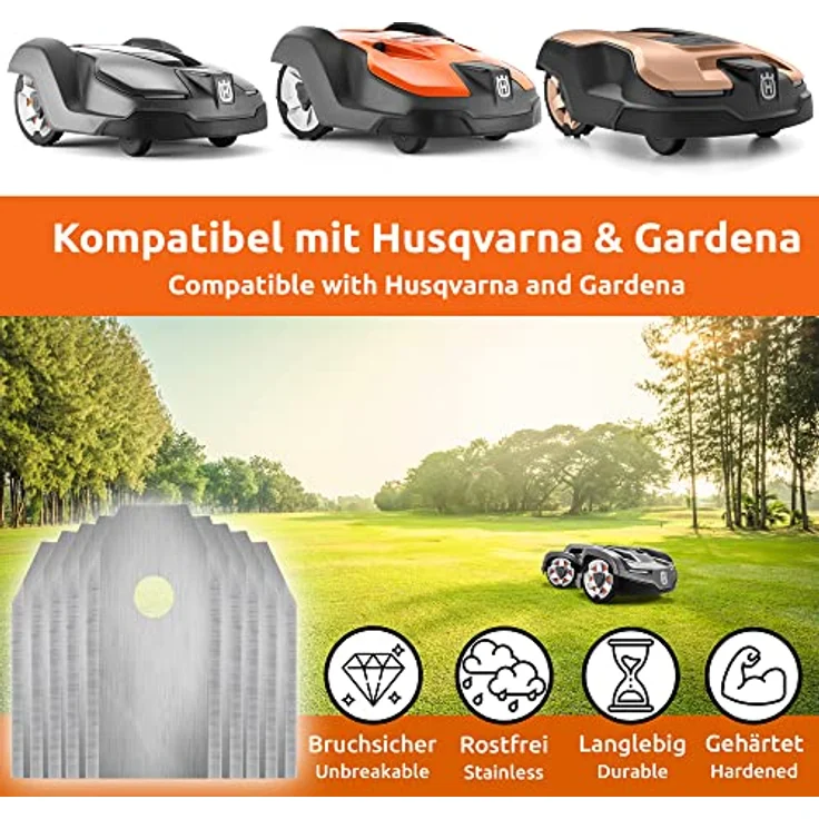 EN Ersatzmesser für Rasen-Mähroboter 60 Stück kompatibel mit Husqvarna Gardena ebenfalls komp – Bild 3