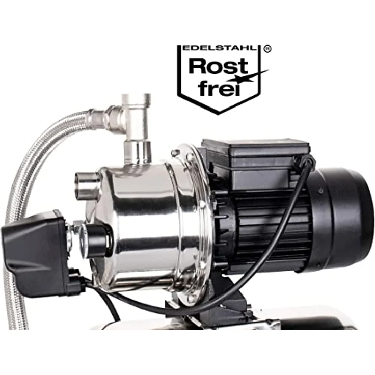 T.I.P. 31140 HWW 4500 INOX Hauswasserwerk Hauswasserpumpe 4.350 l/h Ansaughöhe 9 m Förderhöhe 50 m Förderdruck 5 bar 24 l Druckkessel – Bild 2