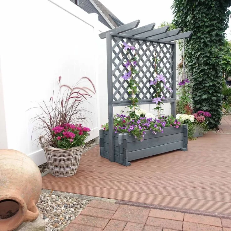 Promadino Rankkasten mit Pergola, grau