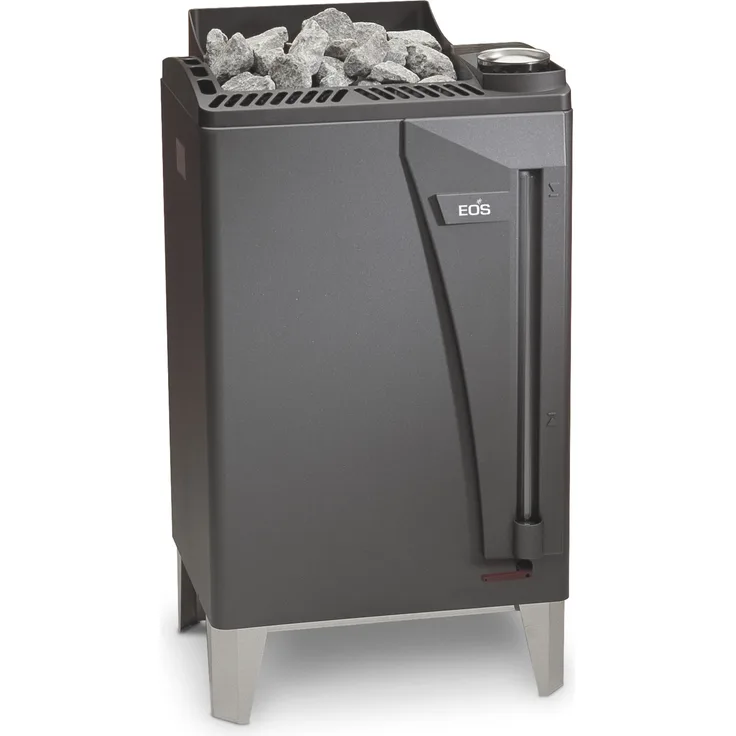 Eos Bi O Max 15 kW Saunaofen mit Verdampfer Standofen Verdampferofen Anthrazit