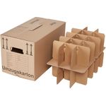 BB-Verpackungen 20 x Gläserkarton inkl. Einsatz 590 x 318 x 328 mm (stabil 2-wellig, 40 kg Traglast, Gläserkiste aus recycelter Pappe)