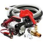 WilTec - Bio Dieselpumpe Heizölpumpe selbstansaugend 12V-150W 40l-min automatische Pistole Umfüllpumpe