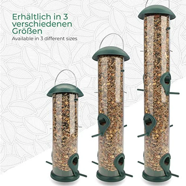 I 20cm Körner Vogelfutterspender Grün Mit 2 Anflugplätzen Vogel Futterstation: Gruen 40Cm – Bild 6