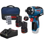 Bosch Professional GSR 12V-35 HX Akku-Schrauber 12 V / 2x 2,0 Ah Akku + Ladegerät Zubehör-Set im Softbag