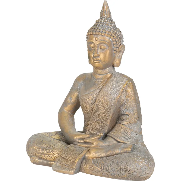 ecd germany Buddha Figur 40x24x48 cm bronze aus Kunststein