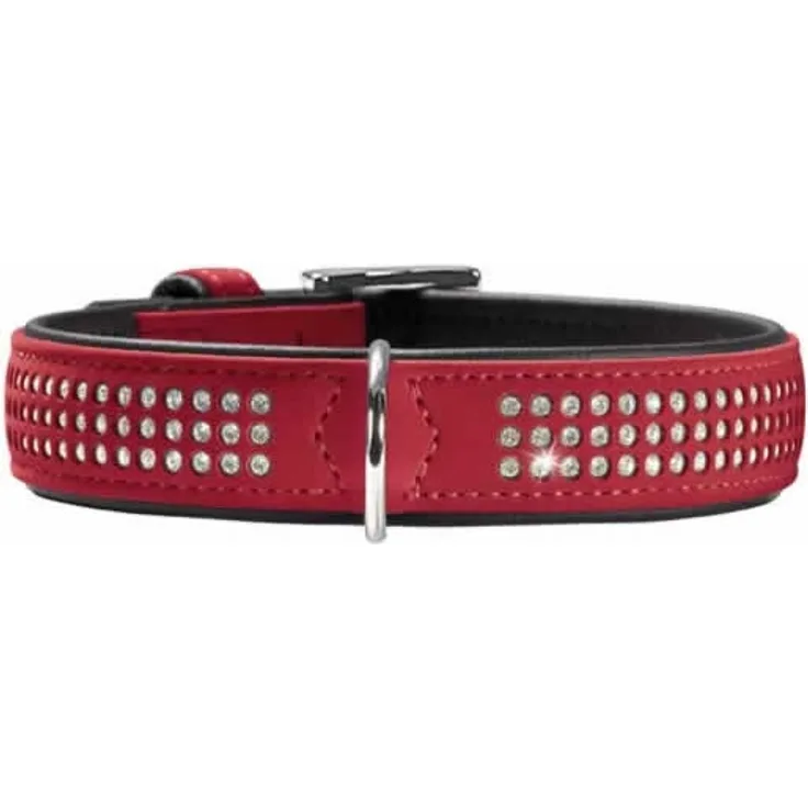 Hunter Hunde-Halsband Softie Triluxe rot-schwarz M