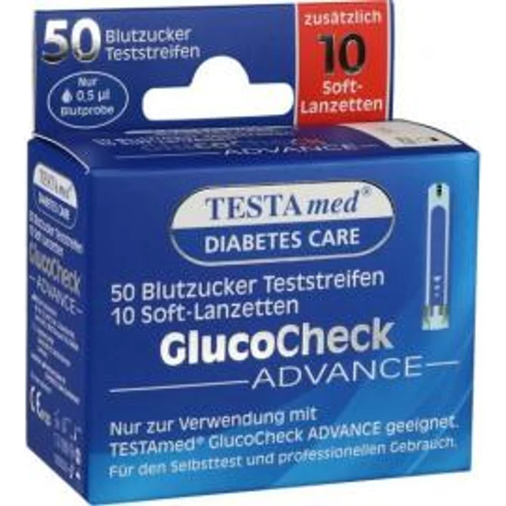 TESTAMED GlucoCheck Advance 50 Teststr.m.10 Lanz., 1 P – Bild 1