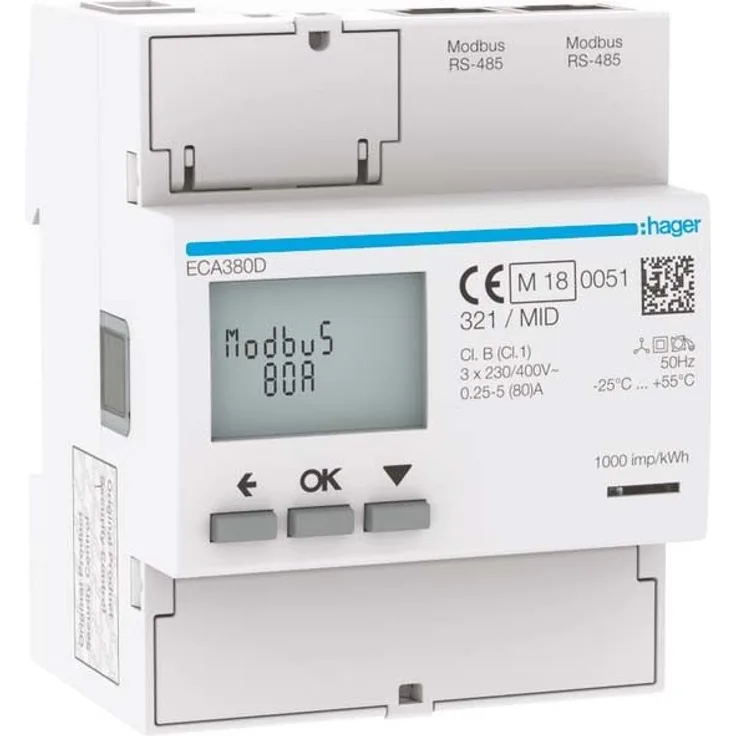 HAGER Energiezähler 3phasig ECA380D