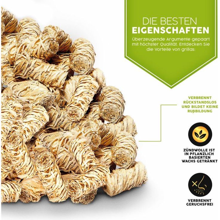 grillas BIO Anzünder Kaminanzünder Holzwolle Grillanzünder Holz Feueranzünder 2,5 kg – Bild 14