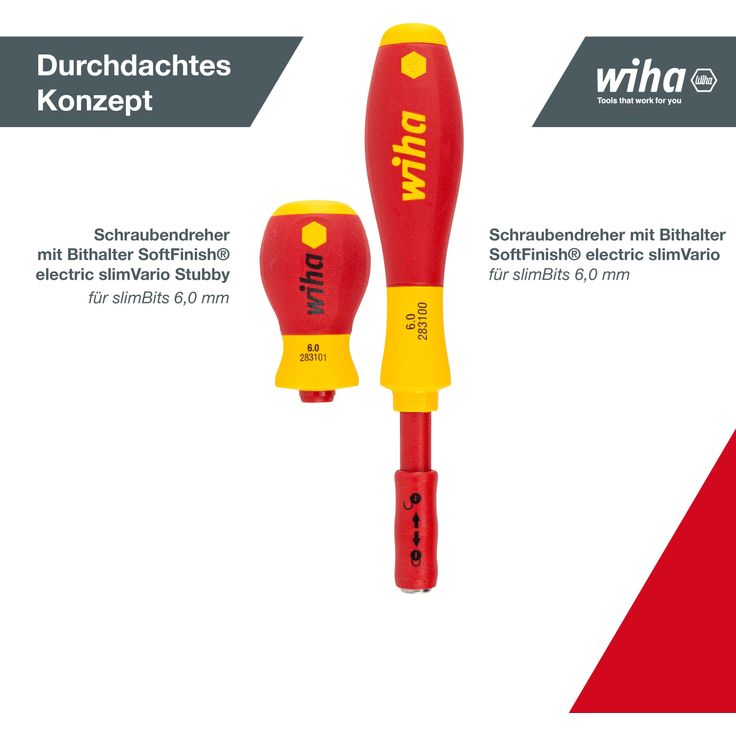 Wiha Schraubendreher und Bit Set slimVario (41231) 19tlg. |Schraubenzieher Griff VDE Bits für Elektriker I Schlitz/Kreuz/PlusMinus/TORX/Innensechskant – Bild 7