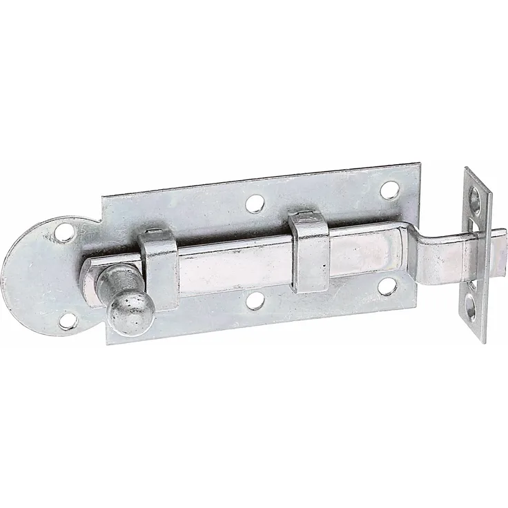 Alberts Fensterriegel | gekröpft, mit Schließblech | galvanisch gelb verzinkt | Platte 80 x 30 mm | 10er Set 
(840419)